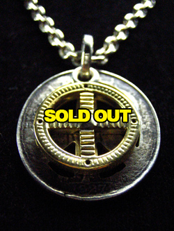 K18メディスンホイールピースコイン2連ペンダント