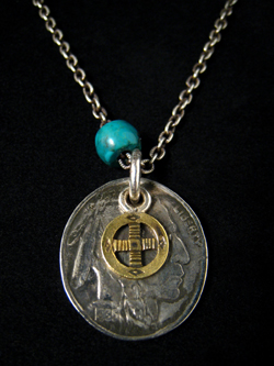 インディアンコインメディスンホイールペンダント