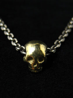 18金スカルビーズネックレス