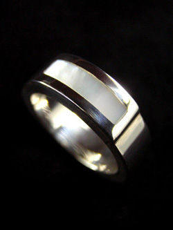 シングル・ストーン・リング TypeA(白蝶貝)