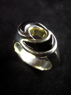 対極リング(オニキス×ヘマタイト)