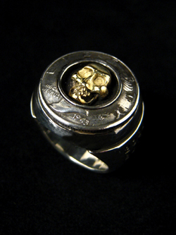 コイン18金スカルリング